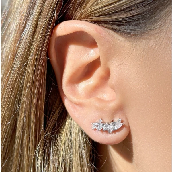 Ear Cuff Gotas de Cristais