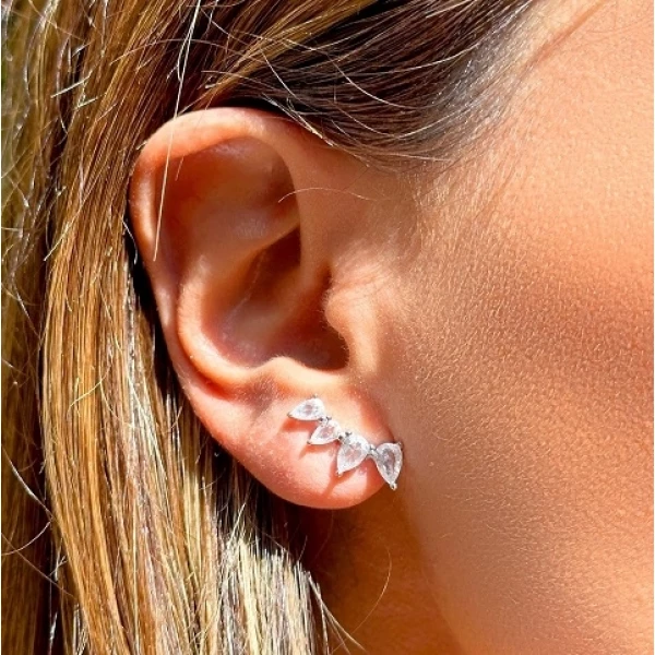 Ear Cuff Gotas Brilhantes