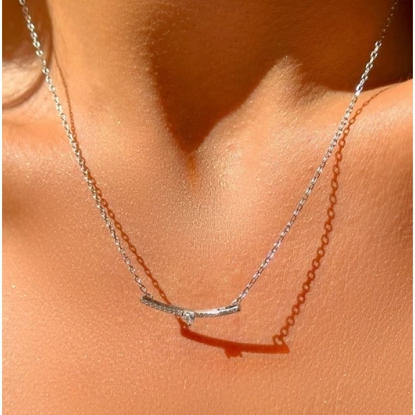 Colar Linha com Coração