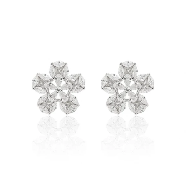 Brinco Flor de Zircônias