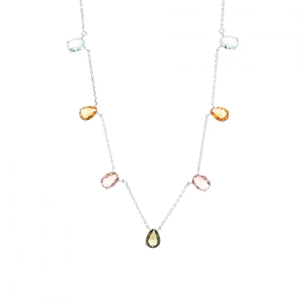 Colar Cristais Coloridos