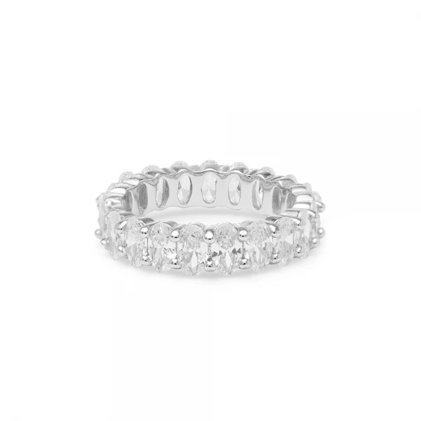 Aliança Inteira de Cristais Ovais