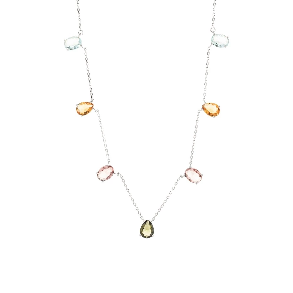 Colar Cristais Coloridos