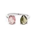 Anel Cristal Morganita Peridoto